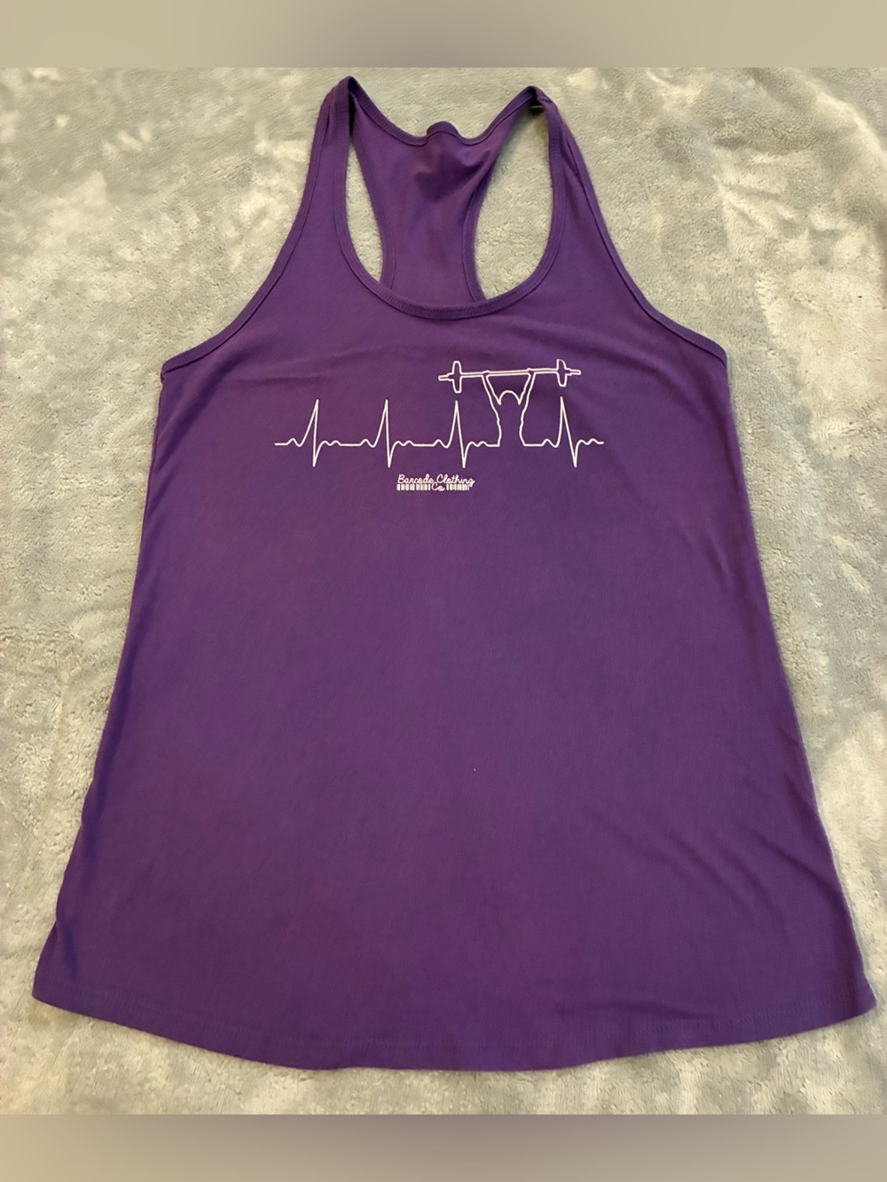 Women’s Purple Racerback Workout Tank Top - Fitness Graphic Size Large